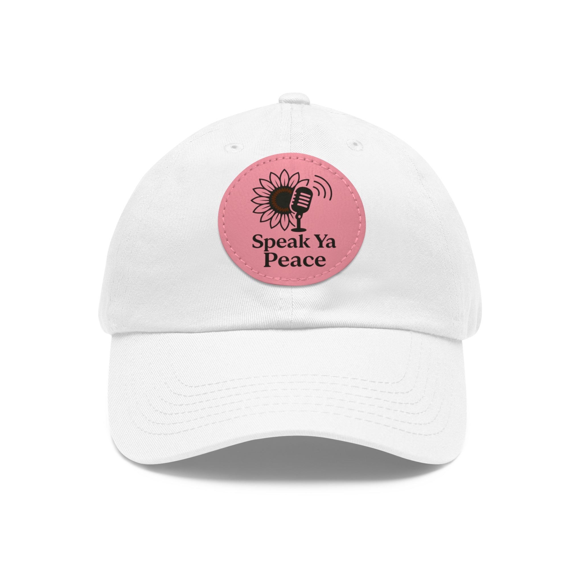 Inspirational Dad Hat with Leather Patch - Speak Ya Peace, Motivational Cap, Father's Day Gift, Casual Accessories, Sunflower Design