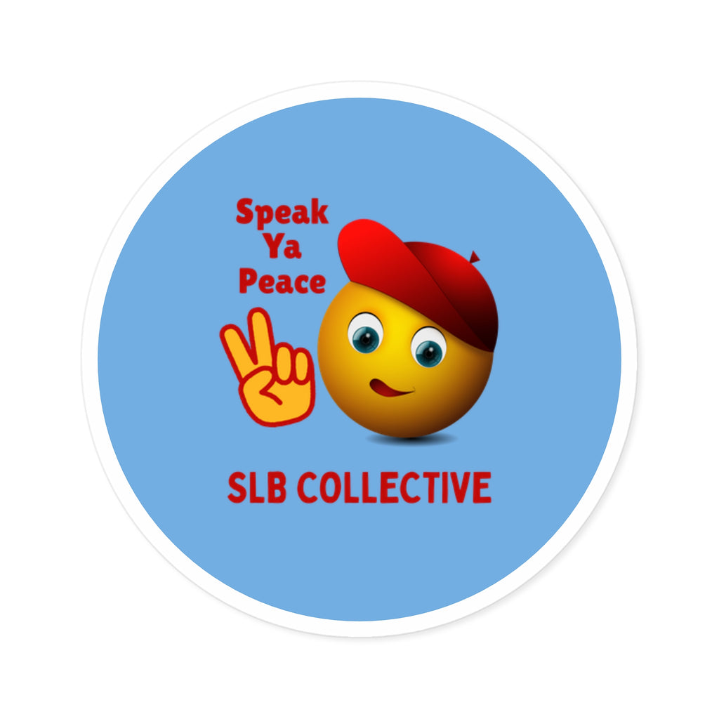 Peaceful Vibes Round Stickers - Speak Ya Peace Design for Indoor/Outdoor Use